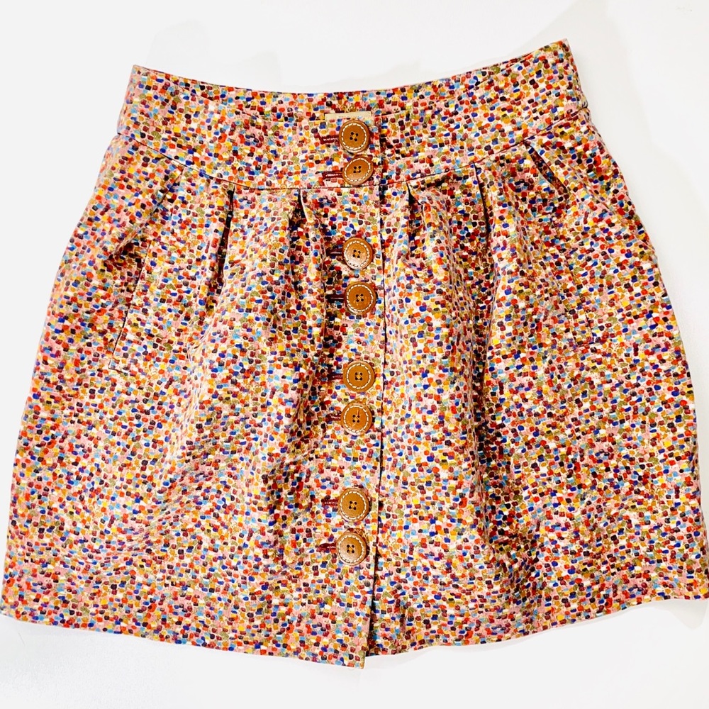Anthro - elevenses velvet confetti skirt size 8